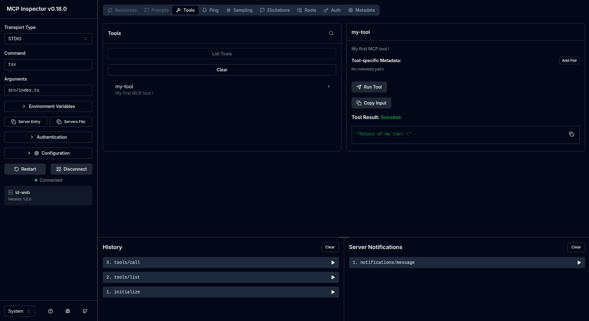 MCP Inspector run tool MCP Inspector run tool
